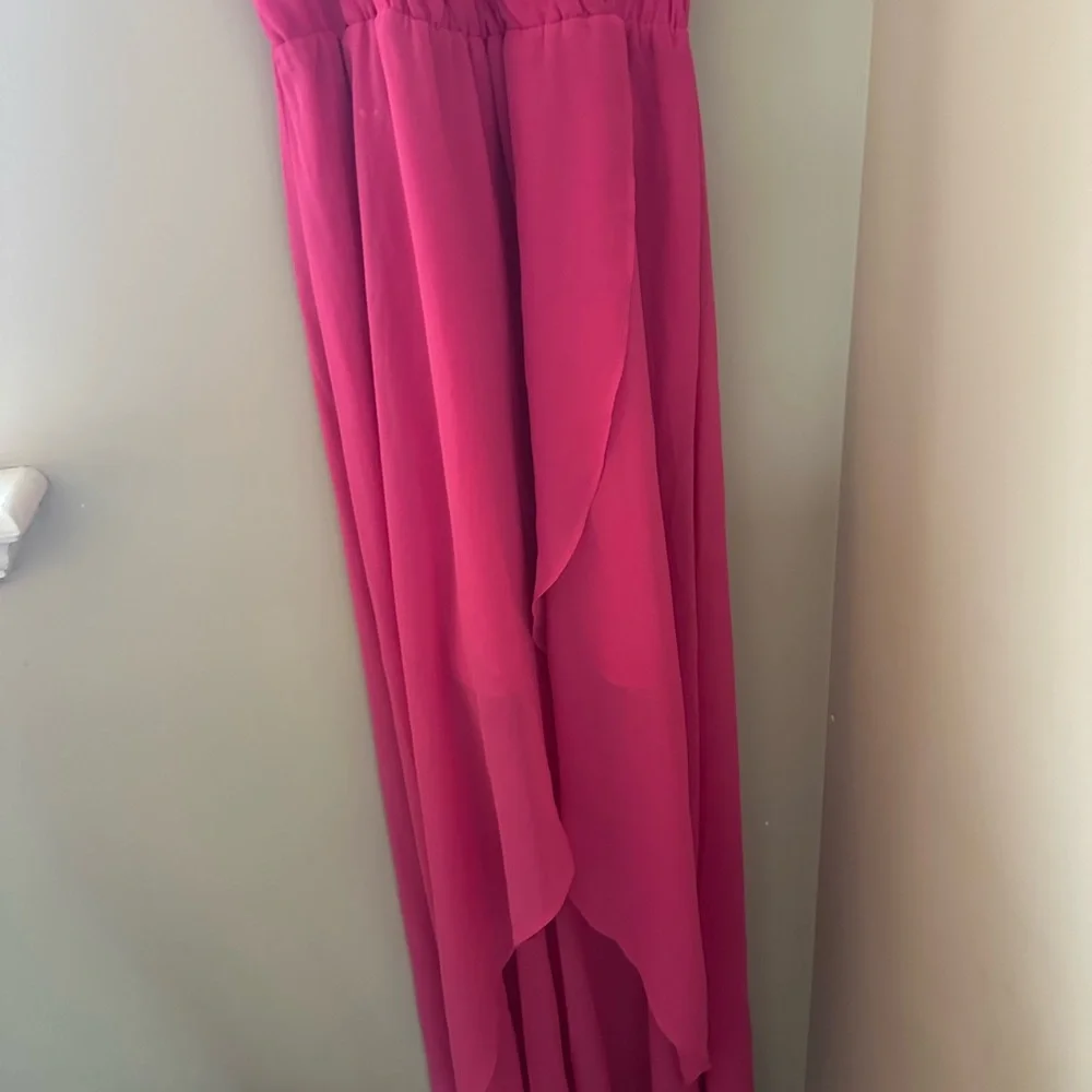 bebe Vibrant Pink High Low Dress - Picture 9 of 14